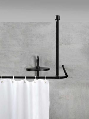 SUPPORT BARRE DE DOUCHE UNIVERSELLE 57CM NOIR