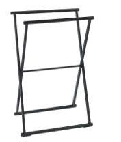 PORTE SERVIETTE LAVA NOIR MAT REPLIABLE