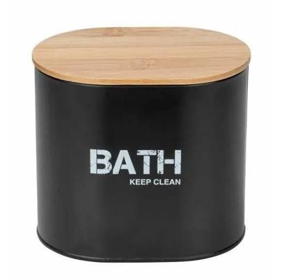 BOITE DE SALLE DE BAINS GARA AVEC COUVERCLE NOIR