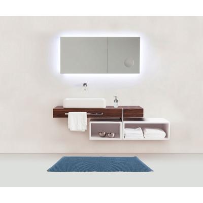 TAPIS DE BAIN 50X80CM COTON MONA GRIS BLEU