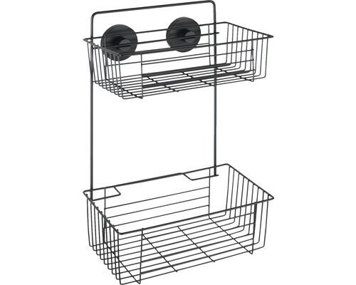 ETAGERE MURALE 2NIVEAUX VACUUM-LOC BARI NOIR