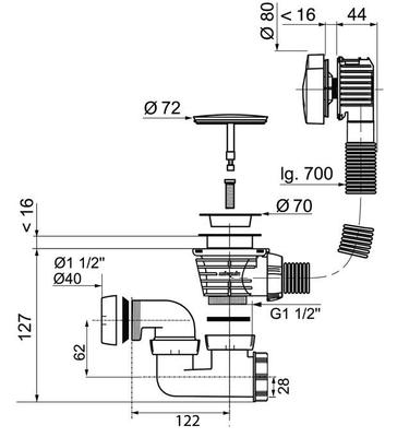 VIDANGE BAIGNOIRE BLACK TOUCH