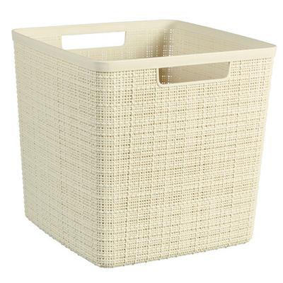 PANIER JUTE CREME 27X27X27CM