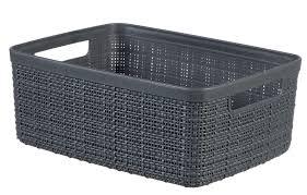 PANIER JUTE GRIS FONCE 26X20X10CM