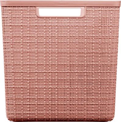PANIER JUTE VIEUX ROSE 36X28X23CM
