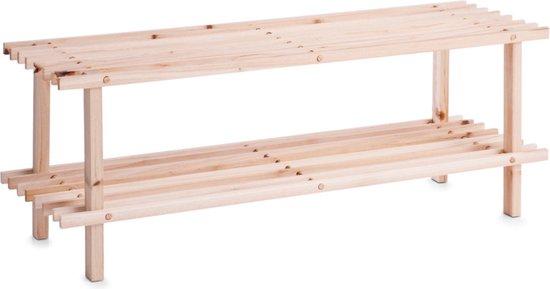 ETAGERE A CHAUSSURES 2 NIVEAUX BOIS SAPIN 80X26X30CM