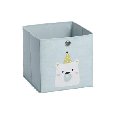 BOITE DE RANGEMENT ENFANT OURS MENTHE 28X28X28CM