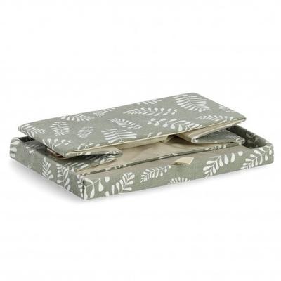 BOITE DE RANGEMENT FEUILLES VERT COTTON 28X19X13CM