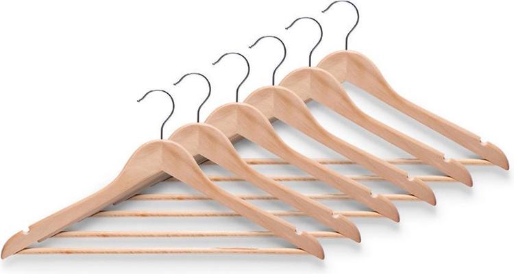 CINTRES EN BOIS NATUREL 44X24CM (6PCS)