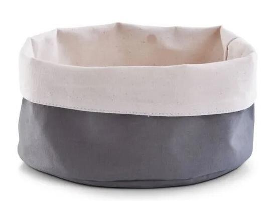 SAC A PAIN ROND COTTON CREME/ANTHRACITE 20X12CM