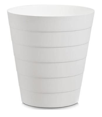 CORBEILLE A PAPIER RONDE PLASTIQUE BLANC D.29X30CM