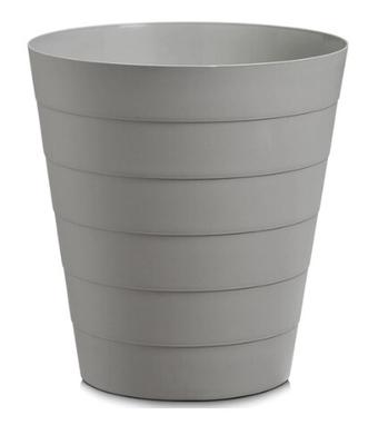 CORBEILLE A PAPIER RONDE PLASTIQUE GRIS D.29X30CM