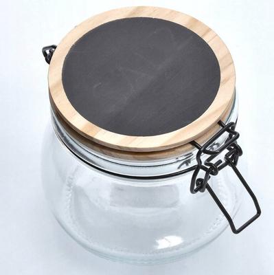 BOCAL DE CONSERVATION VERRE/COUV BOIS+CRAIE 0,5L