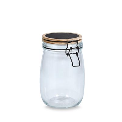 BOCAL DE CONSERVATION VERRE/COUV BOIS+CRAIE 1L