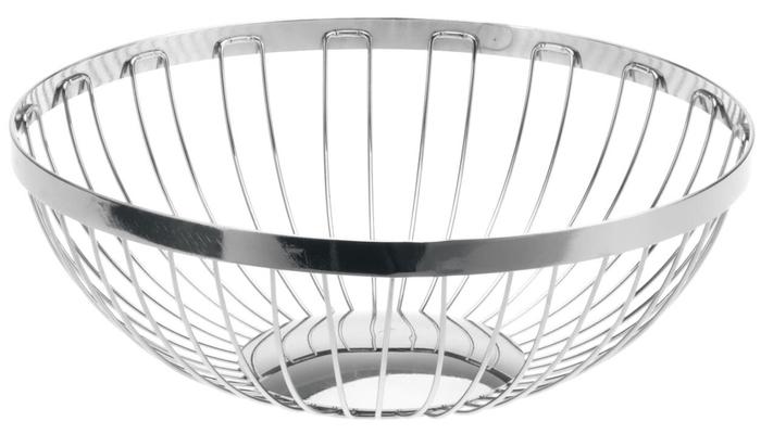 PANIER A FRUITS ROND METAL CHROME D.26,5CM