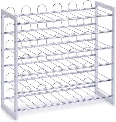 CASIER A VIN POUR 36 BOUTEILLES METAL CHROME BLANC 68X26,5X63CM